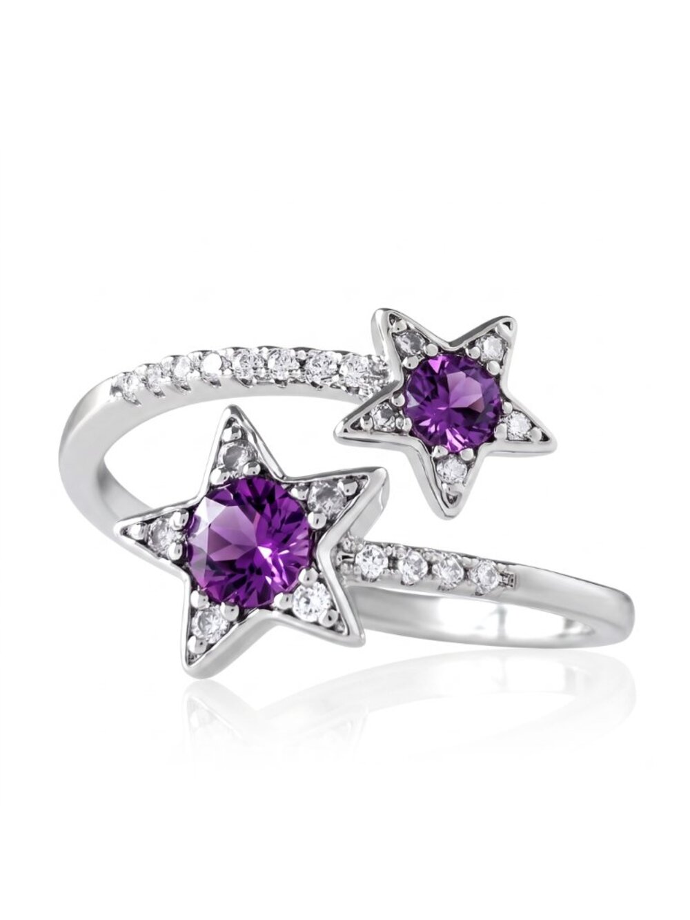 Amethyst Star Cluster Ring with Swarovski Crystals, Charmed Aroma 2021